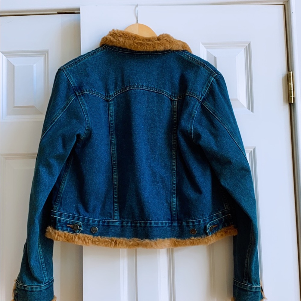 Newman Marcus Rabbit Fur Denim Jacket - Picture 2 of 2